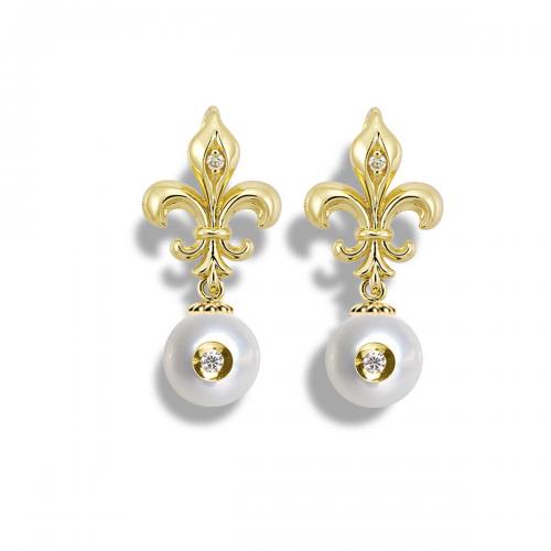 Diamond in a Pearl Earrings